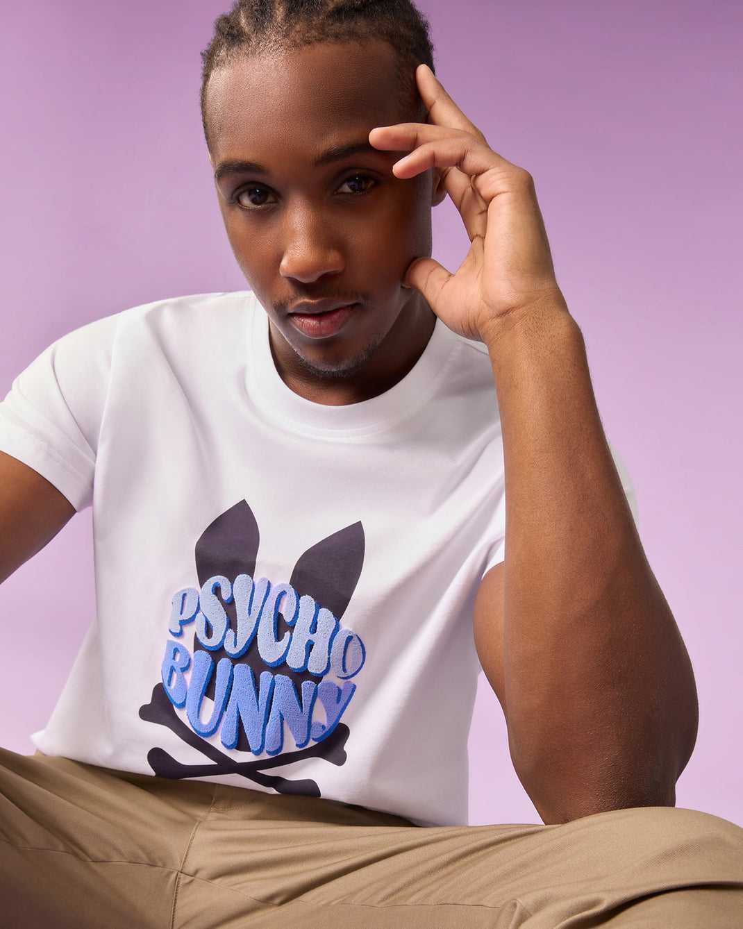 T Shirt Graphique Psycho Bunny Preston Graphic Tee Blanche Homme | ZXS-46706888